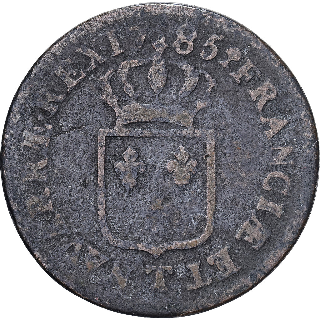 France, Louis XVI, 1 Sol, 1785, Nantes, Cuivre, TB, Gadoury:350