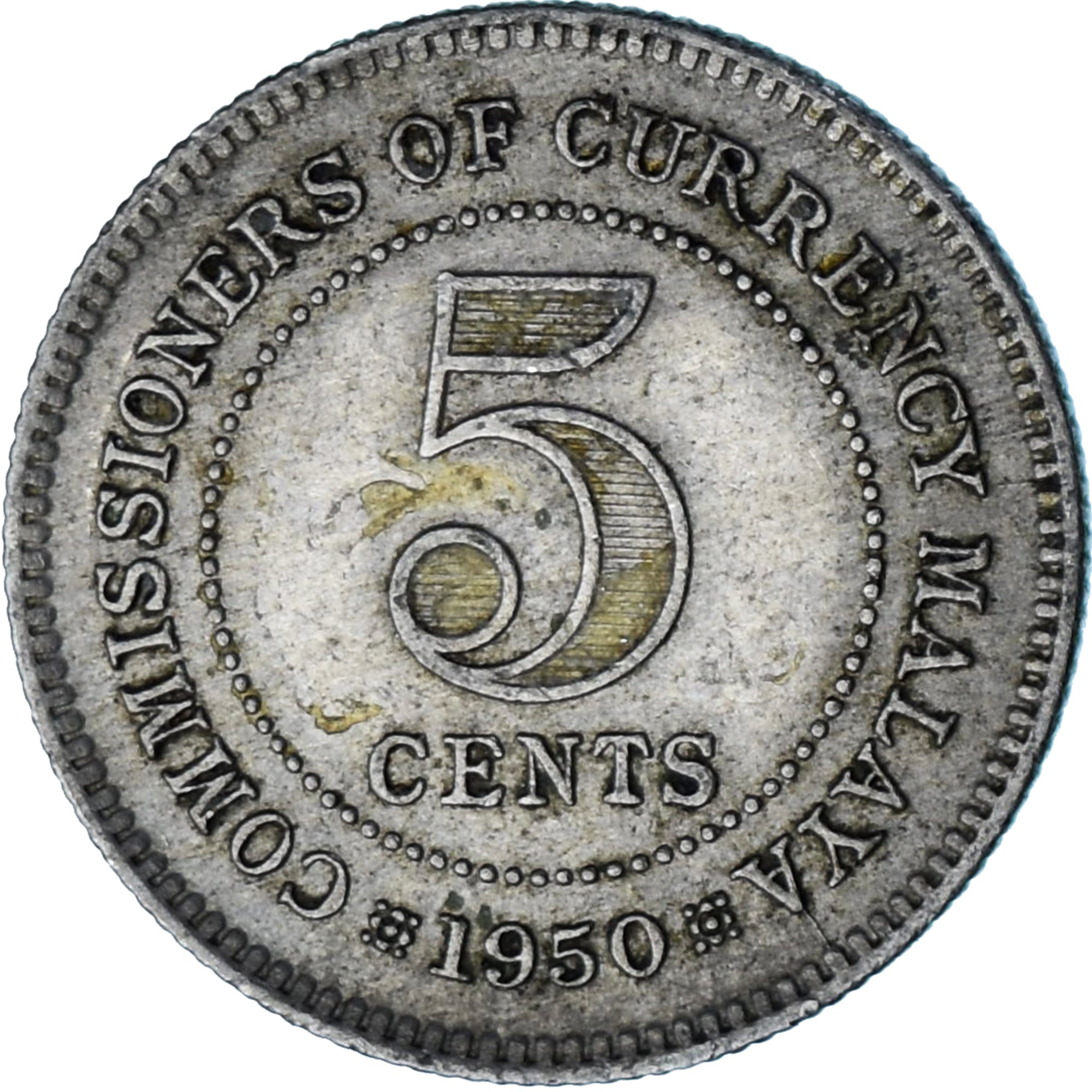 MALAYA, 5 Cents, 1950