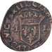 França, Louis XIII, Douzain, 1625-1629, La Rochelle, Lingote, VF(20-25)
