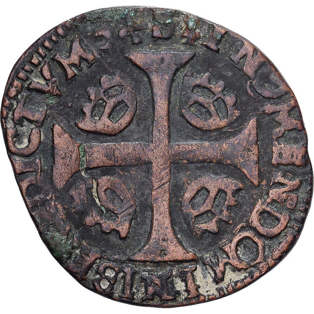 França, Louis XIII, Douzain, 1625-1629, La Rochelle, Lingote, VF(20-25)