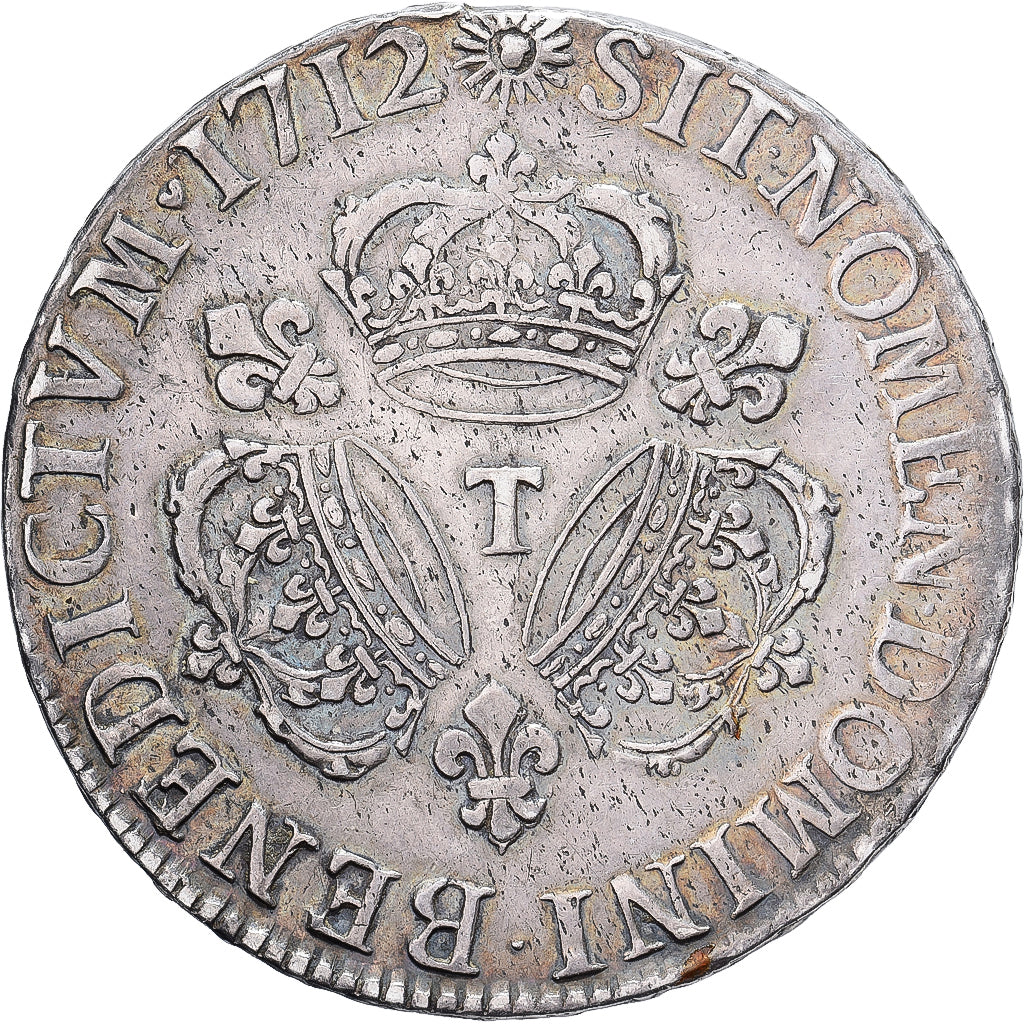 Frankreich, Louis XIV, Ecu aux 3 couronnes, 1712, Nantes, Silber, SS+