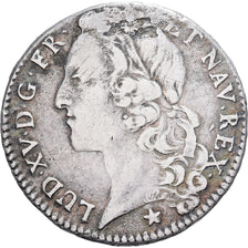 France, Louis XV, 1/2 Écu au bandeau, 1748, La Rochelle, Silver, VF(20-25)