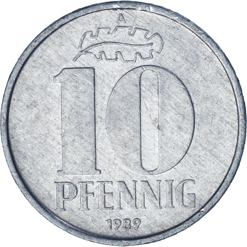 REPÚBLICA DEMOCRÁTICA ALEMANA, 10 Pfennig, 1989