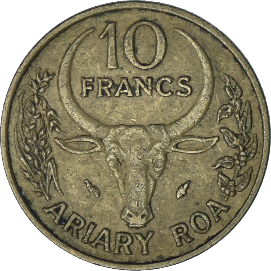 Madagascar, 10 Francs, 2 Ariary, 1982