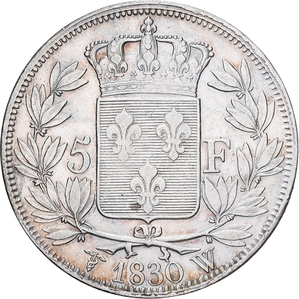 Frankreich, Charles X, 5 Francs, 1830, Lille, Silber, SS, Gadoury:614