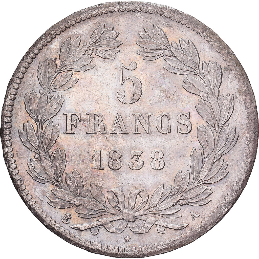 France, Louis-Philippe Ier, 5 Francs, 1838, Paris, Argent, SUP, Gadoury:678