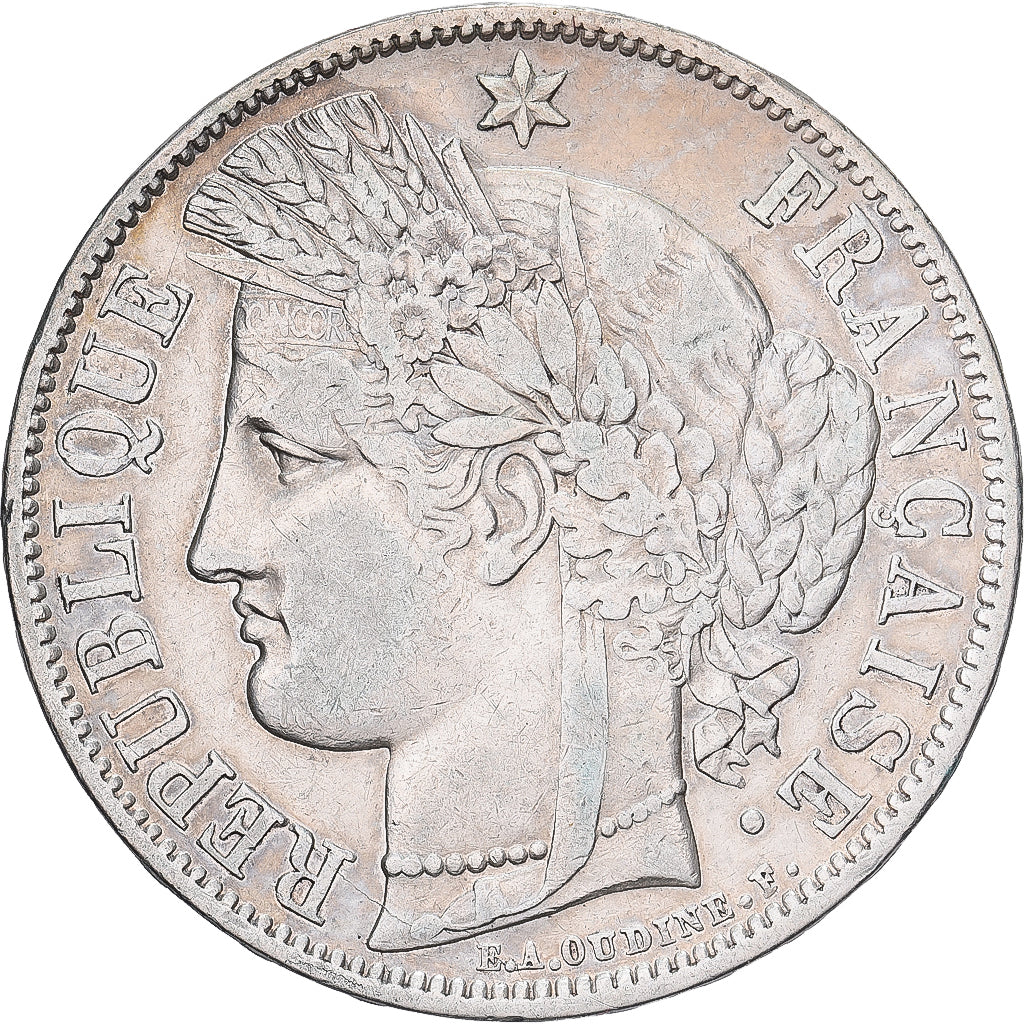 Frankreich, 5 Francs, Cérès, 1850, Paris, Silber, SS, Gadoury:719