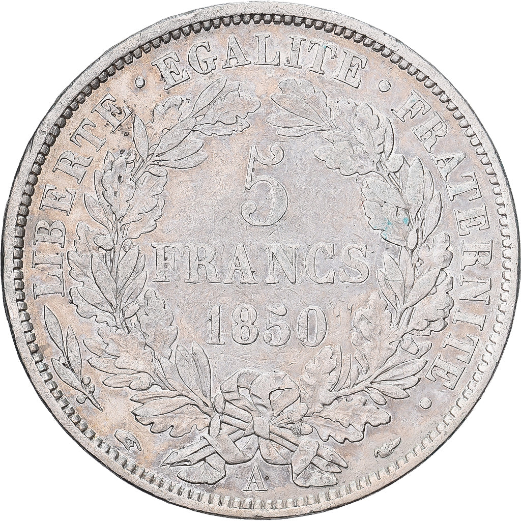 Frankreich, 5 Francs, Cérès, 1850, Paris, Silber, SS, Gadoury:719