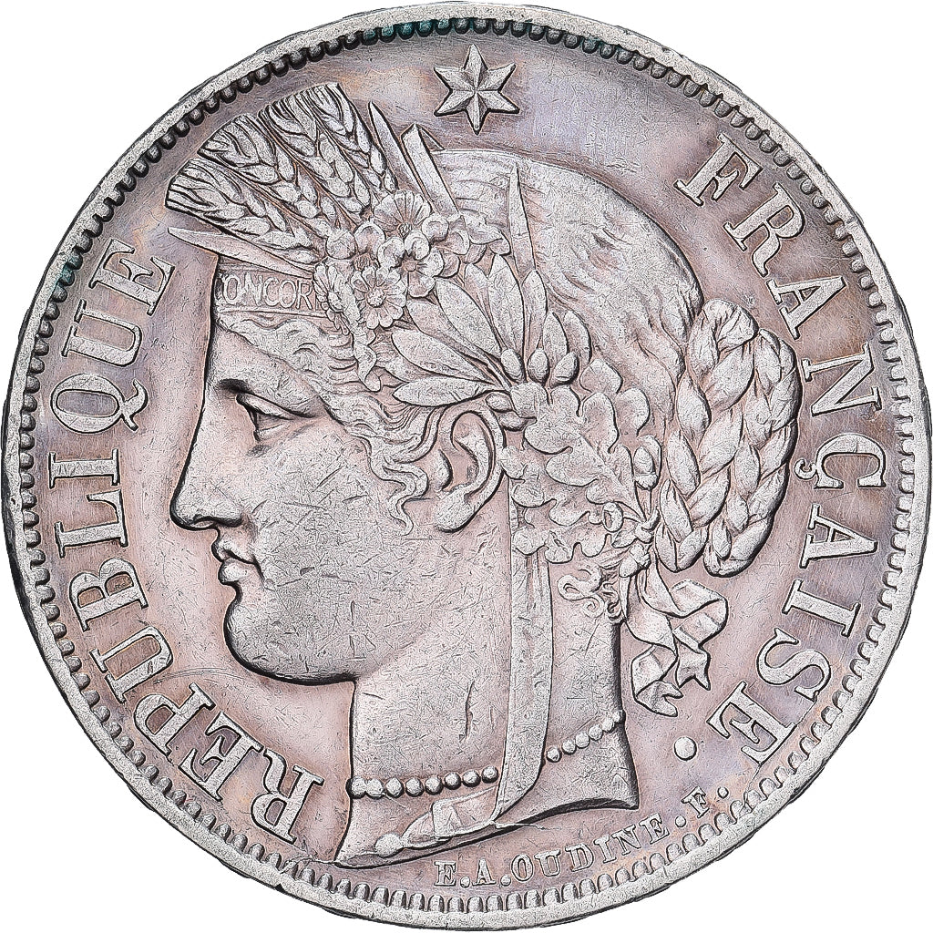 France, 5 Francs, Cérès, 1851, Paris, Argent, TTB, Gadoury:719