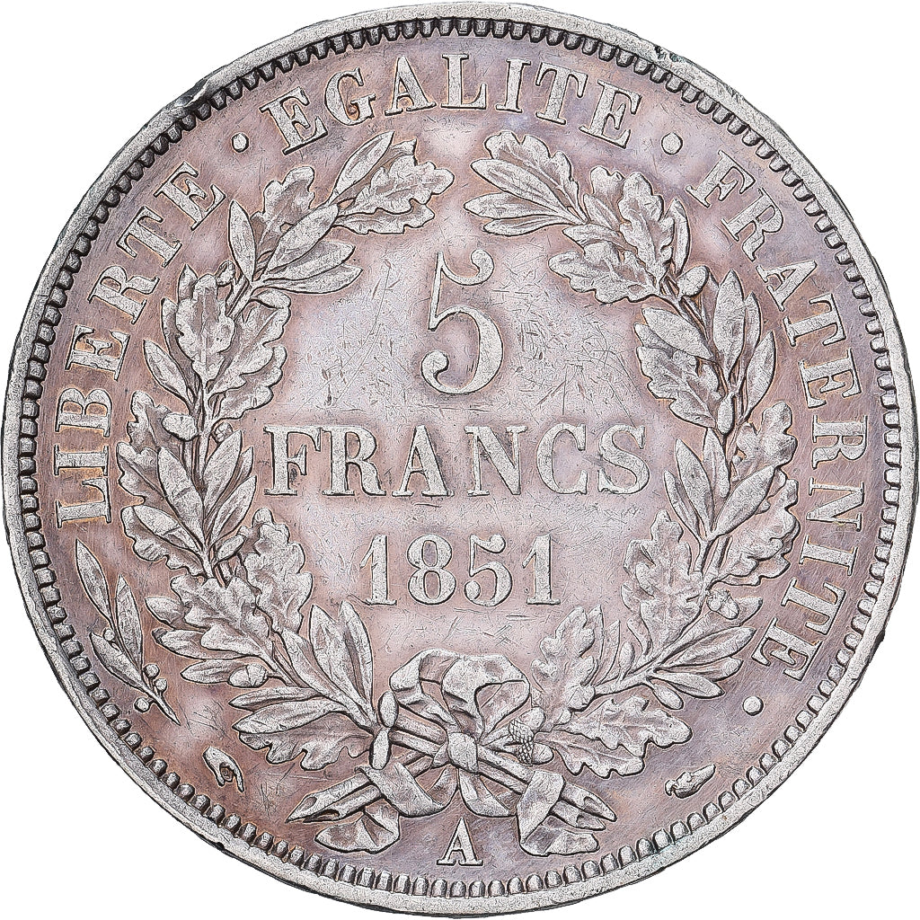 France, 5 Francs, Cérès, 1851, Paris, Argent, TTB, Gadoury:719