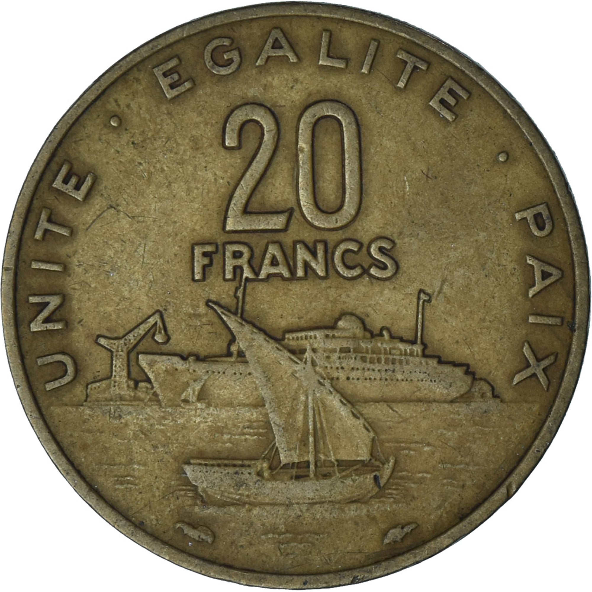 Gibuti, 20 Francs, 1986