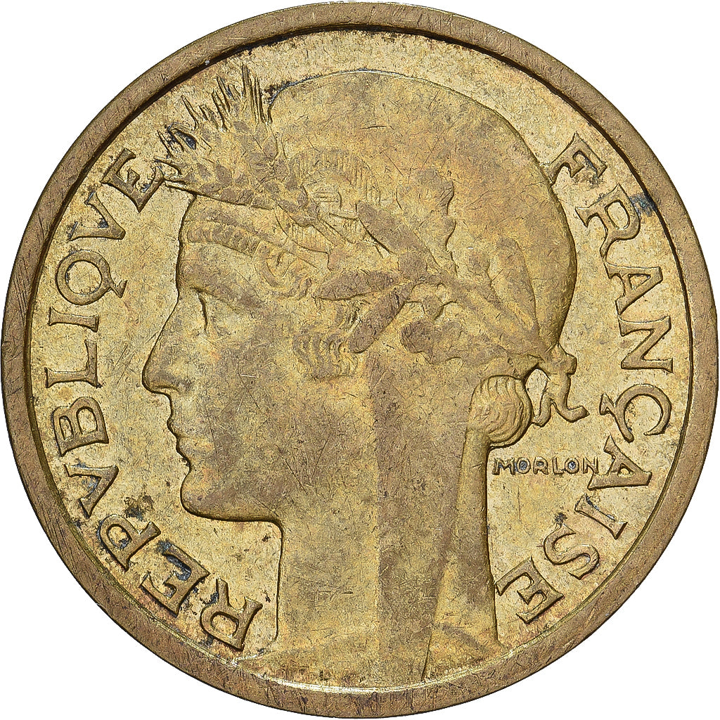França, 50 Centimes, Morlon, 1939, Paris, Cobre-Alumínio, AU(55-58)