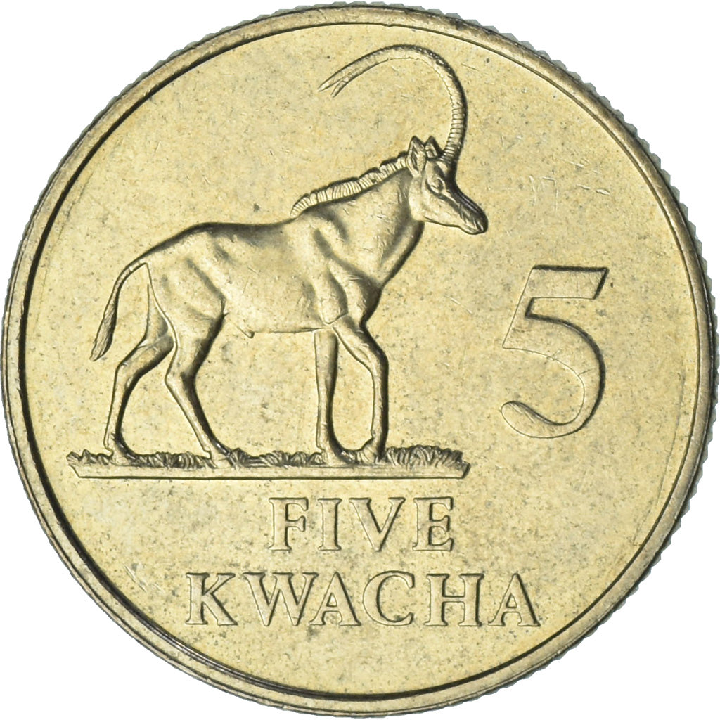 Zâmbia, 5 Kwacha, 1992