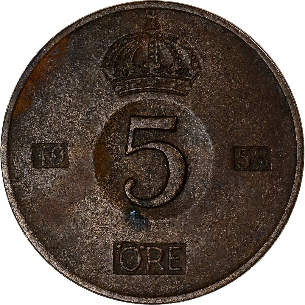 Suède, 5 Öre, 1958