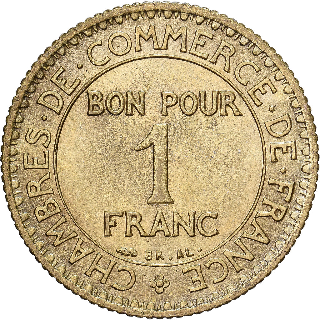 Frankreich, 1 Franc, Chambre de commerce, 1921, Paris, Cupro-Aluminium, UNZ