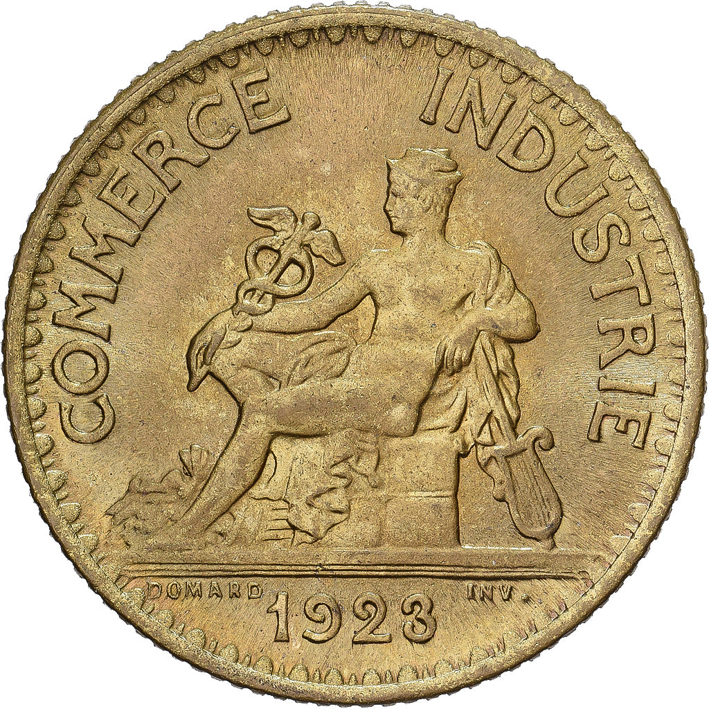 França, 1 Franc, Chambre de commerce, 1923, Paris, Cobre-Alumínio, MS(63)