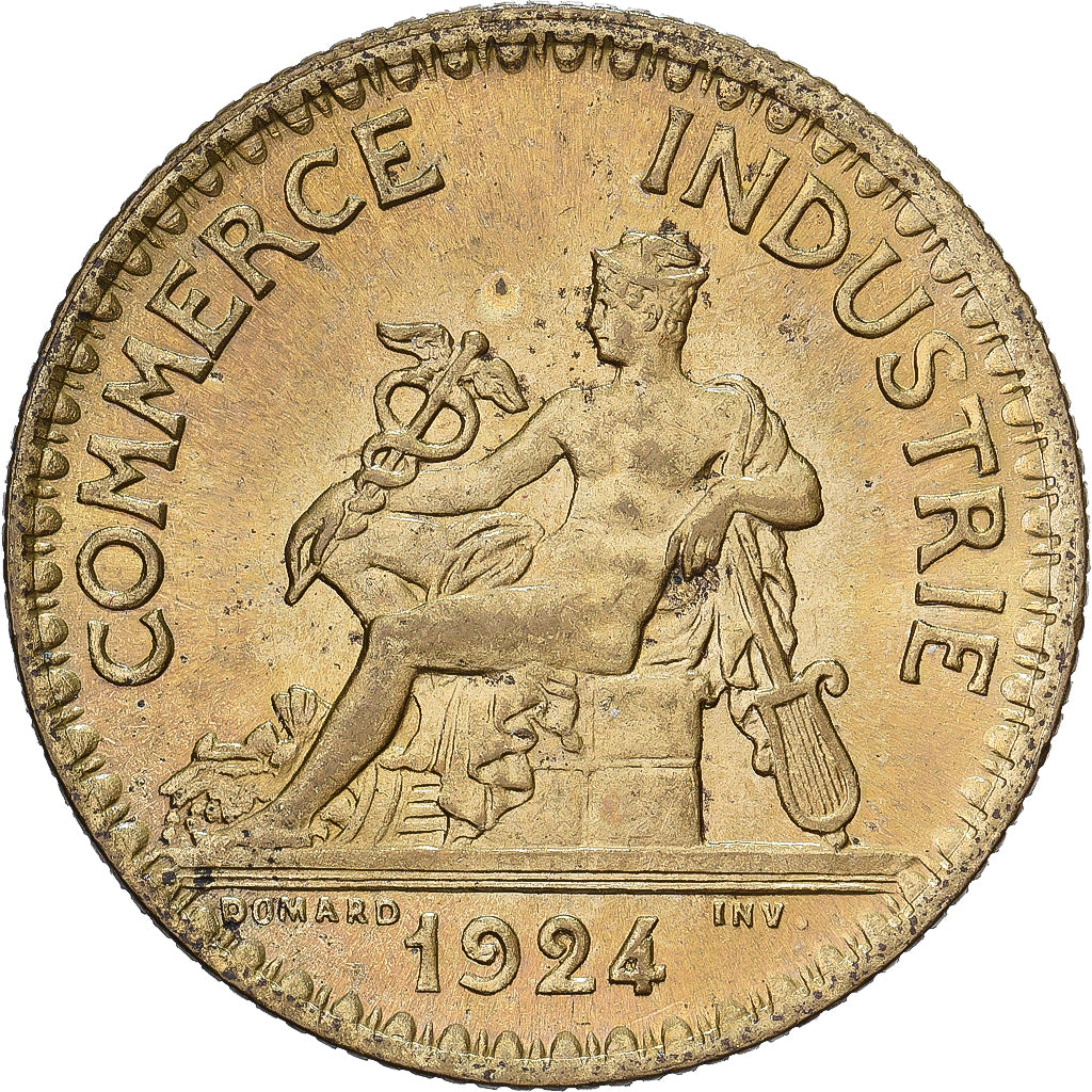 França, 1 Franc, Chambre de commerce, 1924, Paris, Cobre-Alumínio, MS(63)