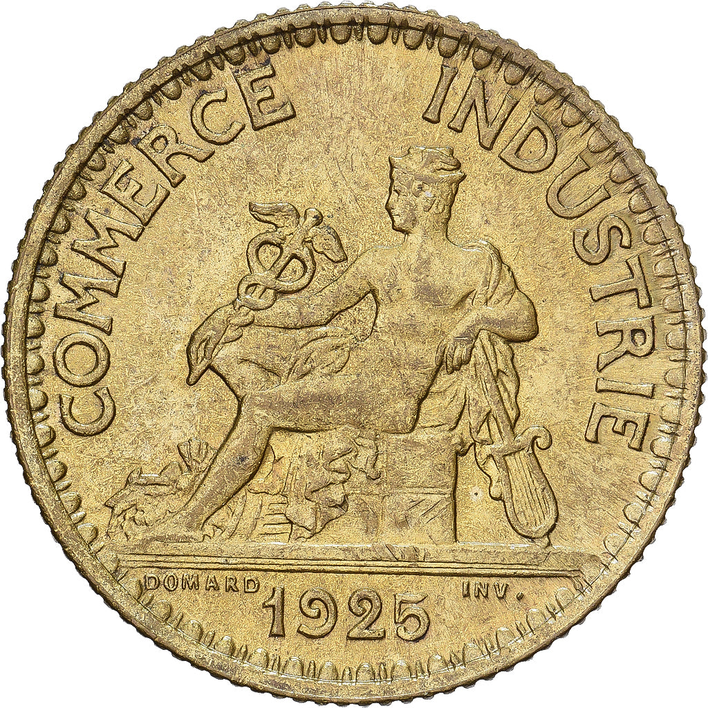 Francja, 1 Franc, Chambre de commerce, 1925, Paris, Brązal, MS(63), Gadoury:468