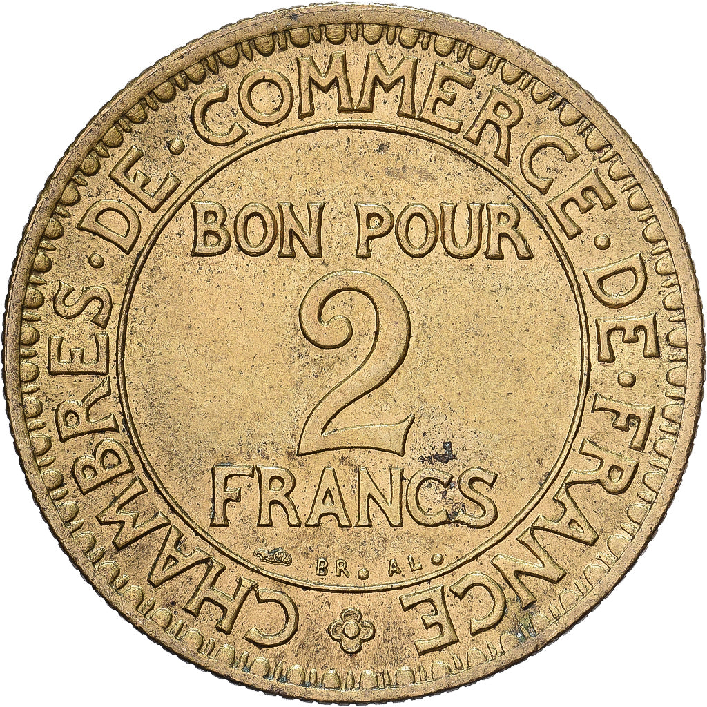 França, 2 Francs, Chambre de commerce, 1922, Paris, Cobre-Alumínio, MS(63)