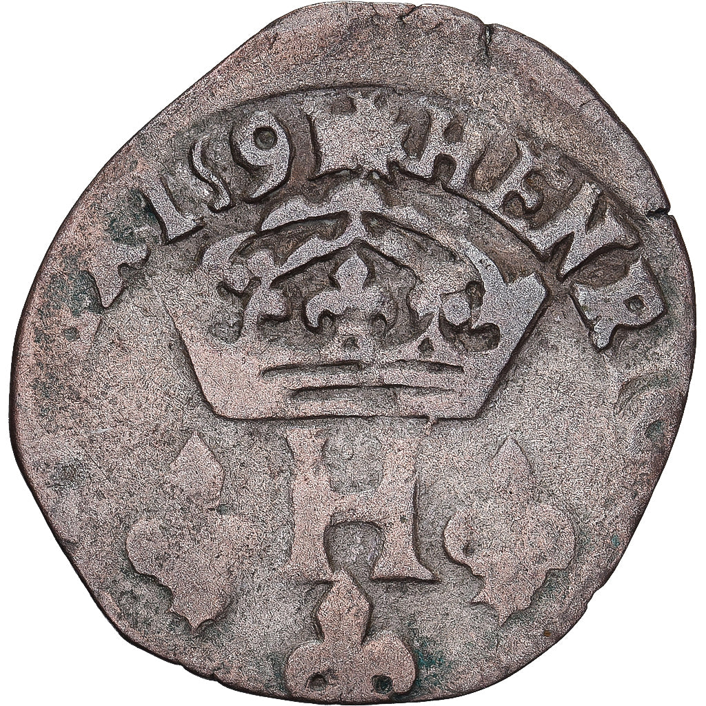 Francia, Henri IV, Double Sol Parisis, 1591, Biglione, B+, Gadoury:573