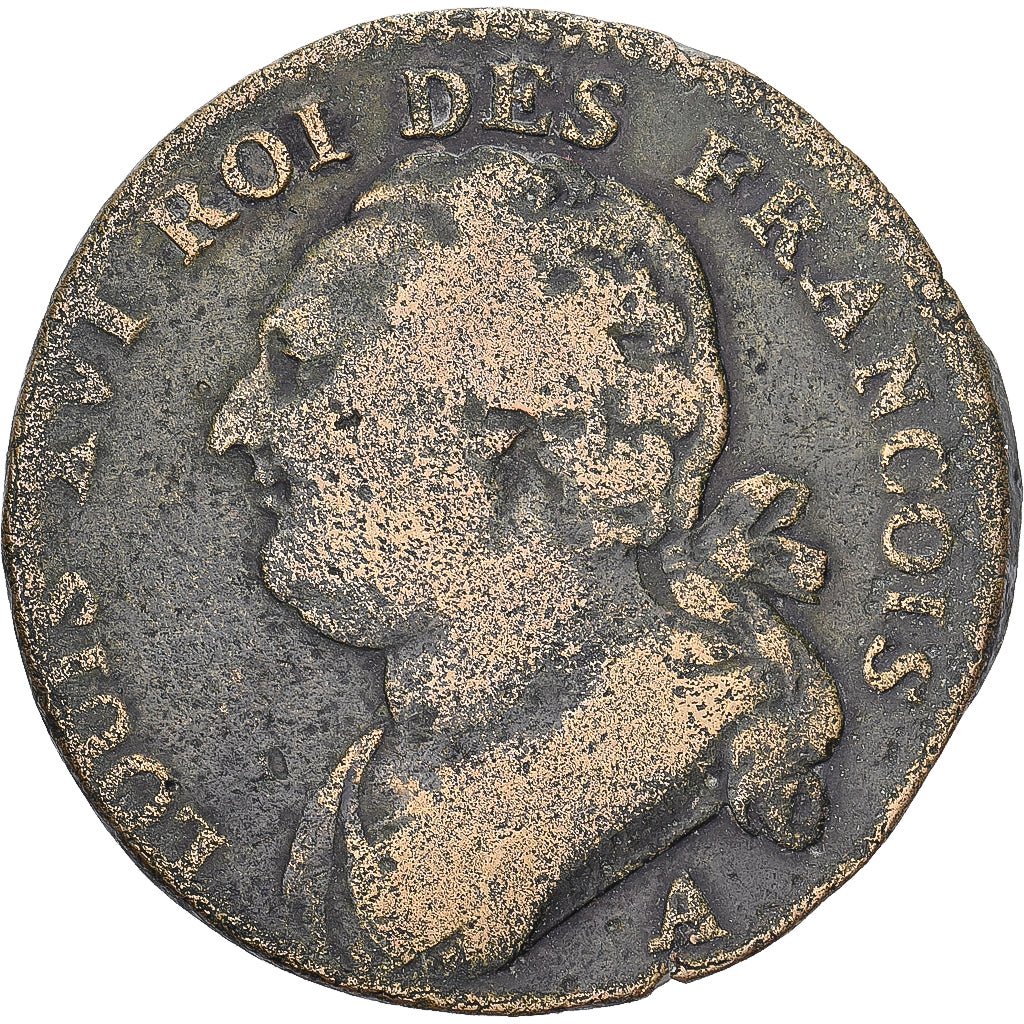 Frankreich, Louis XVI, 12 Deniers, 1791 / AN 3, Paris, Bronze, S, Gadoury:15