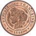 Francia, 5 Centimes, Cérès, 1881, Paris, Bronce, SC, Gadoury:157a