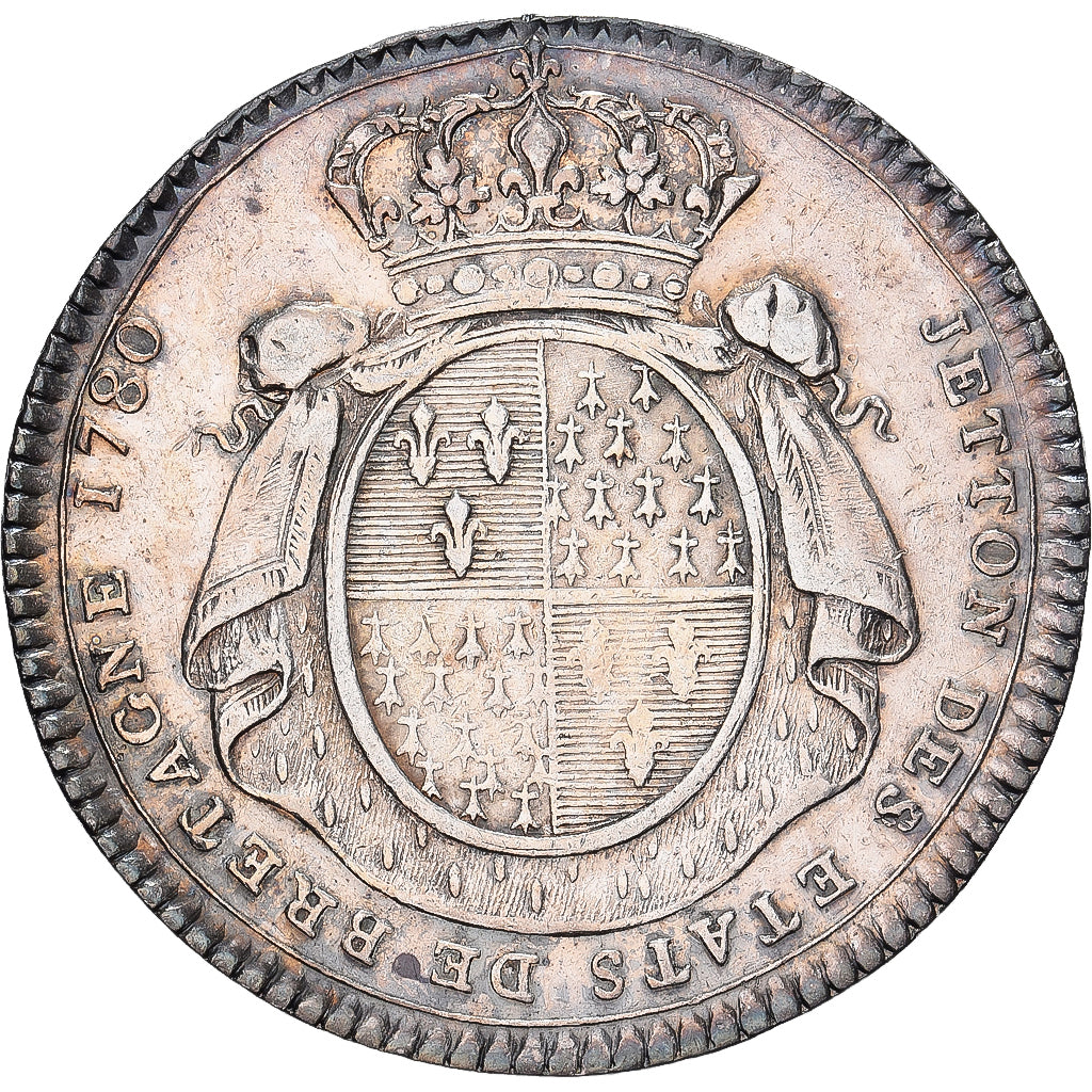 Frankrijk, Token, Louis XVI, Etats de Bretagne, 1780, Zilver, UNC-