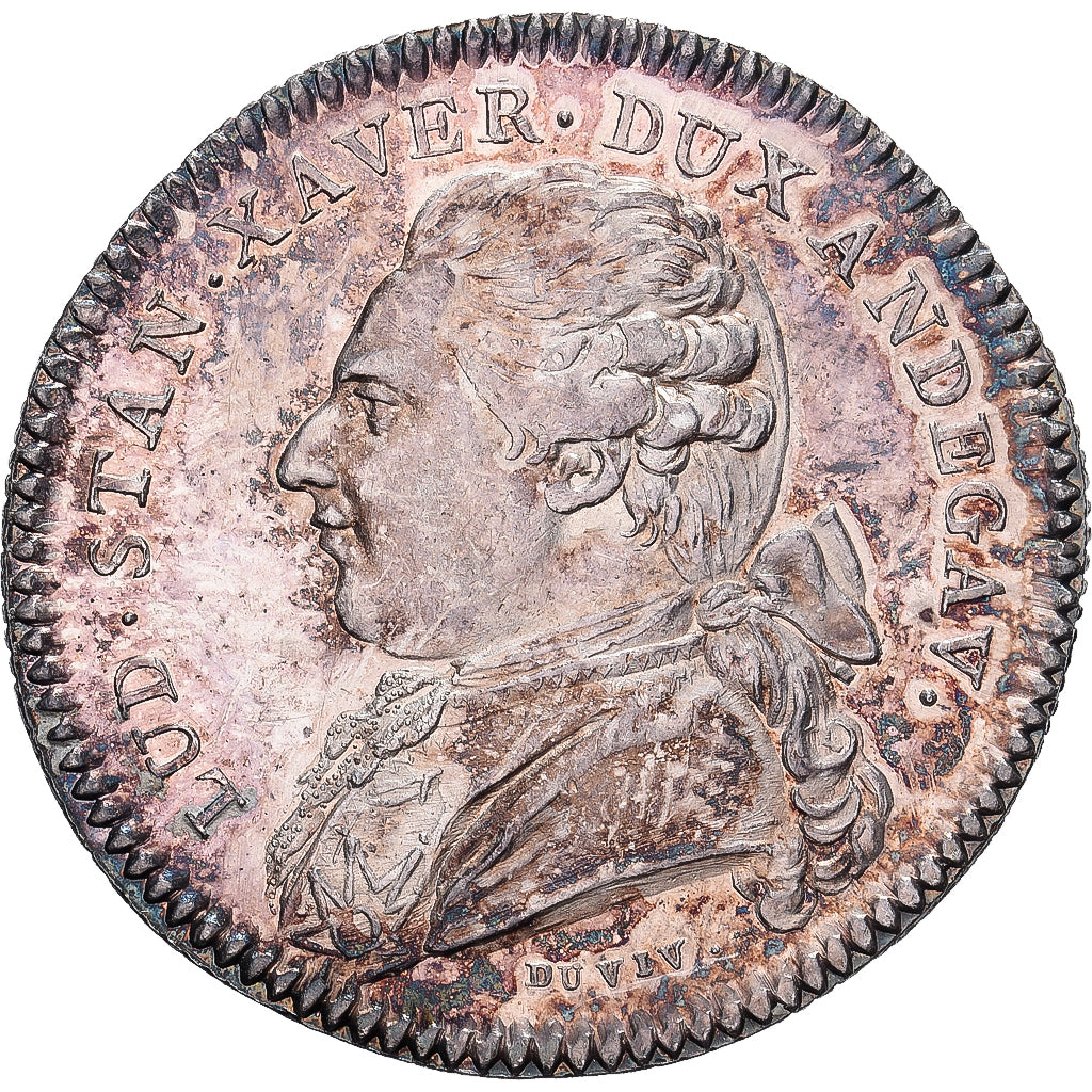 Francia, zeton, Louis-Stanislas-Xavier, Anjou, Noblesse, Mairie d'Angers, Plata