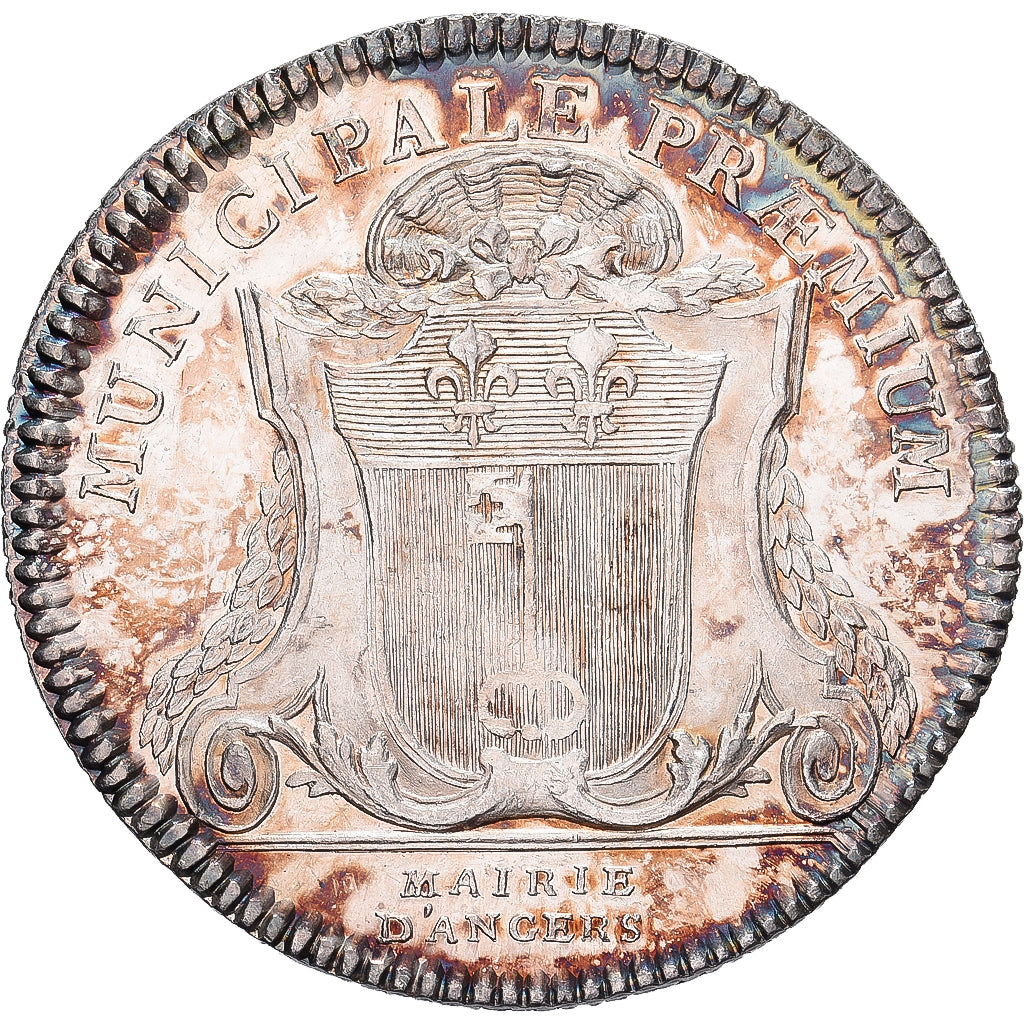 Francia, zeton, Louis-Stanislas-Xavier, Anjou, Noblesse, Mairie d'Angers, Plata