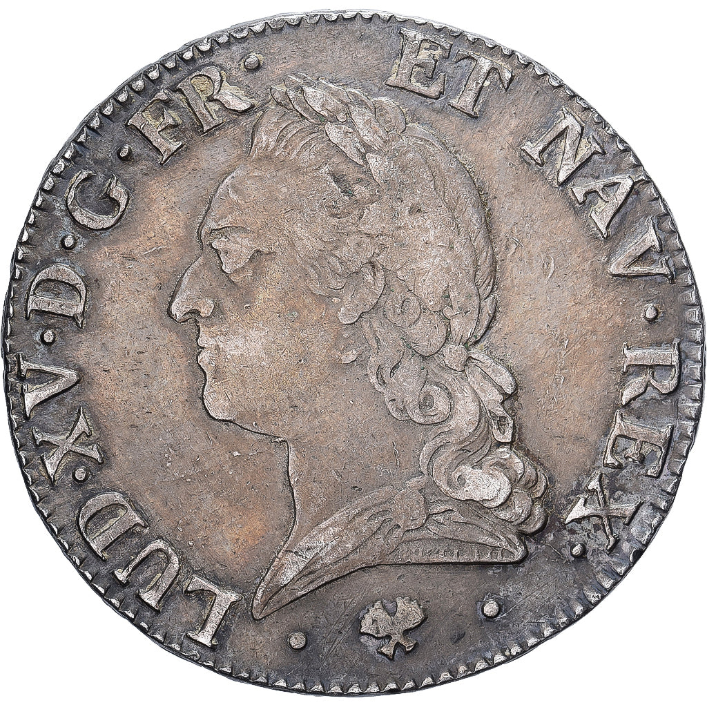 França, Louis XV, Écu à la vieille tête, 1772, Bayonne, Prata, EF(40-45)