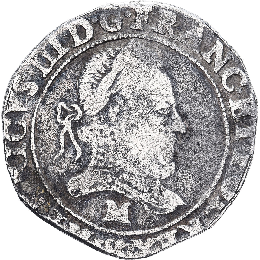 France, Henri III, Franc au Col Fraisé, 1581, Toulouse, Silver, VF(20-25)