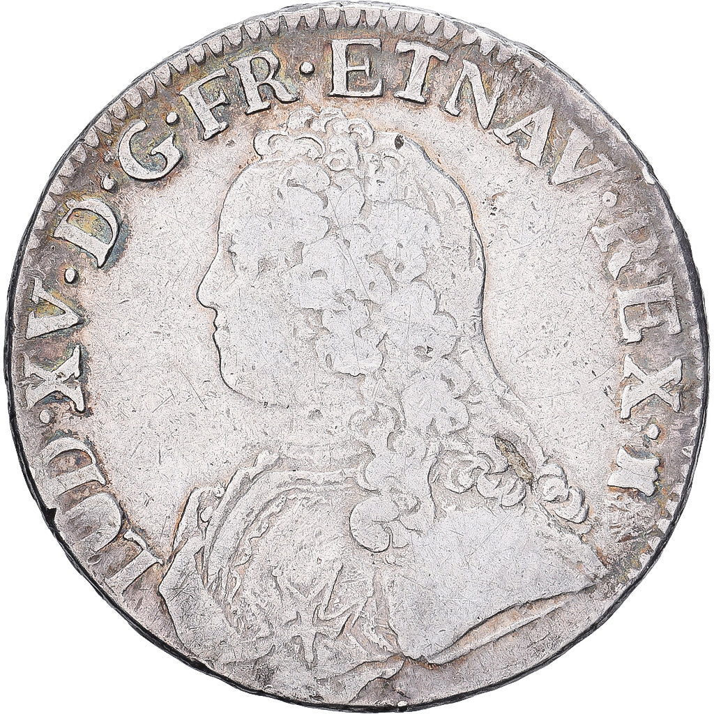 France, Louis XV, Ecu aux branches d'olivier, 1737, Toulouse, Silver, VF(30-35)