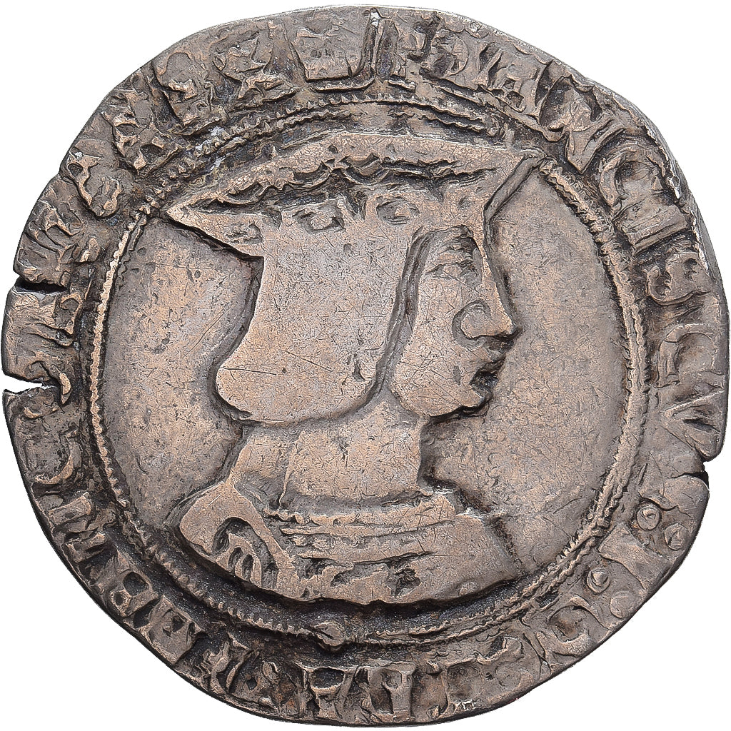Francja, François Ier, Teston, 1540-1547, Rouen, Srebro, VF(30-35)
