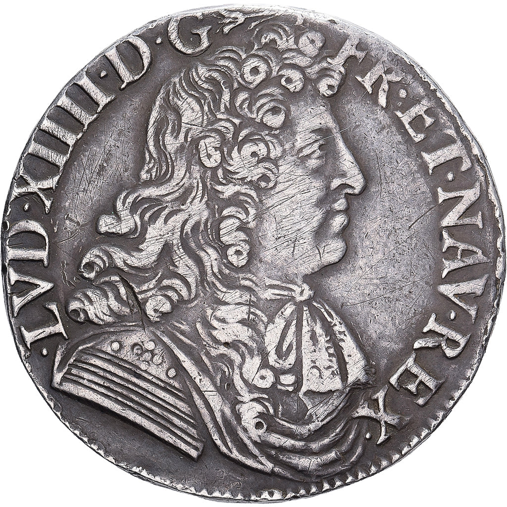 France, Louis XIV, 1/2 Écu à la cravate, 1679, Rouen, Argent, TTB+