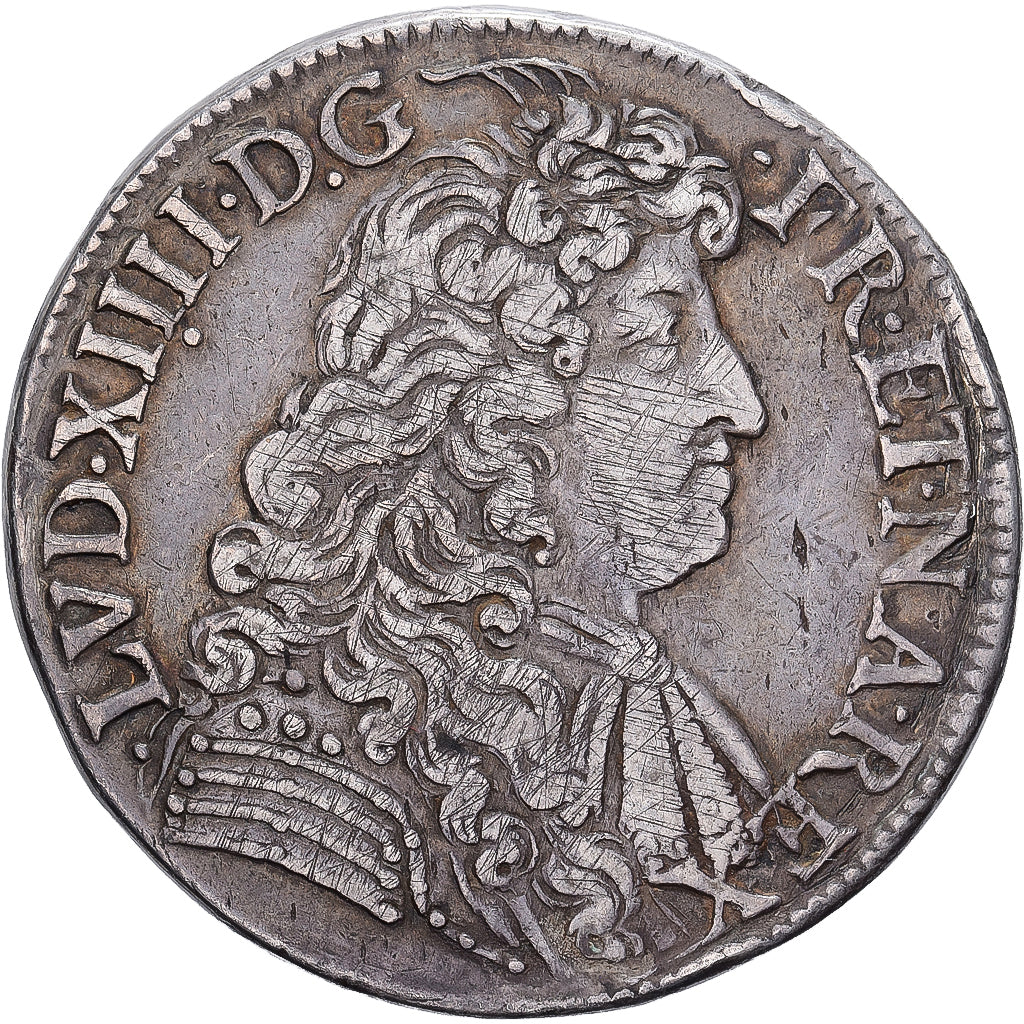 Francia, Louis XIV, 1/2 Écu à la cravate, 1681, Bayonne, Argento, BB