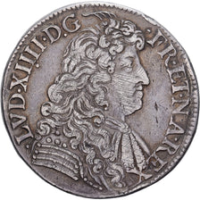 France, Louis XIV, 1/2 Écu à la cravate, 1681, Bayonne, Silver, EF(40-45)