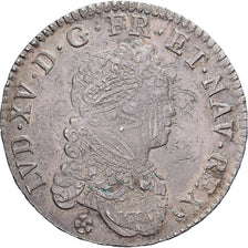 France, Louis XV, 1/2 Écu Vertugadin, 1716, Reims, reformed, Silver, EF(40-45)
