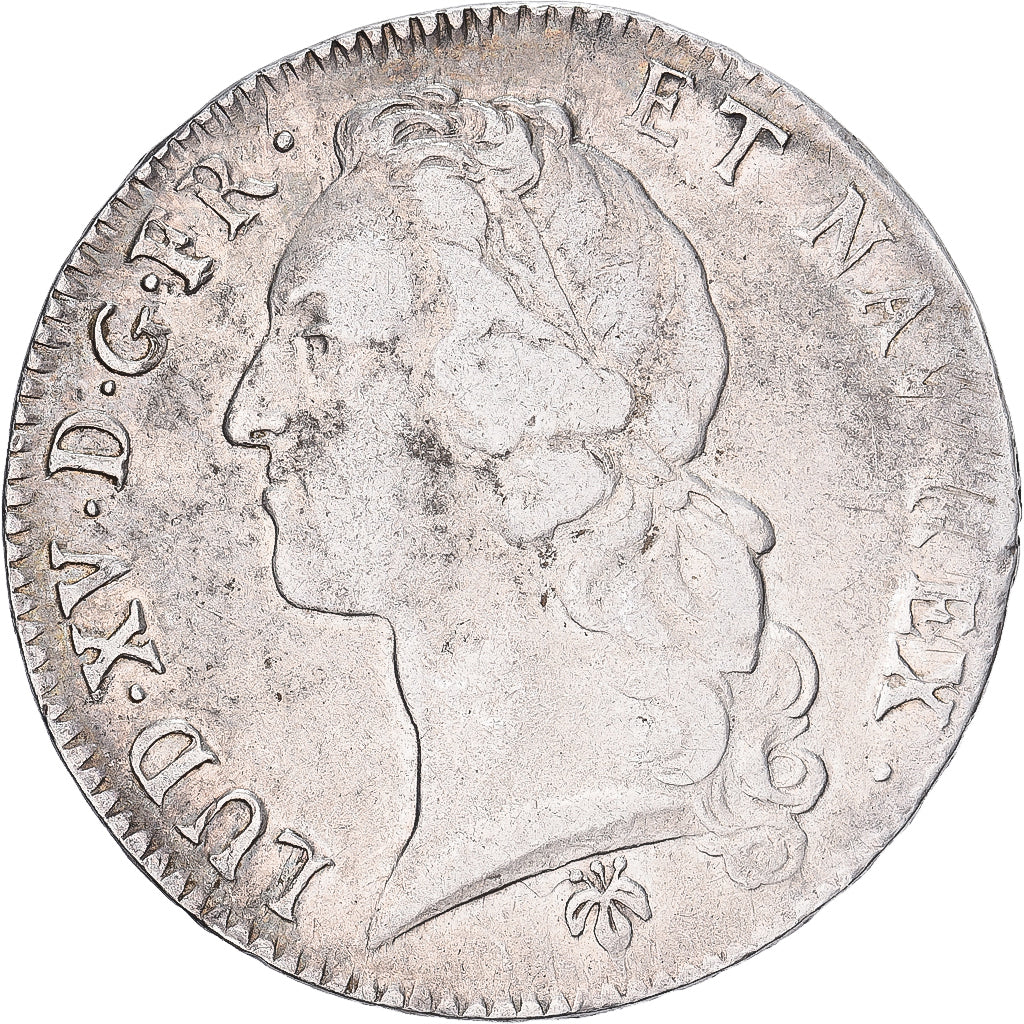 França, Louis XV, Écu au bandeau, 1765, Reims, Extremamento rara, Prata