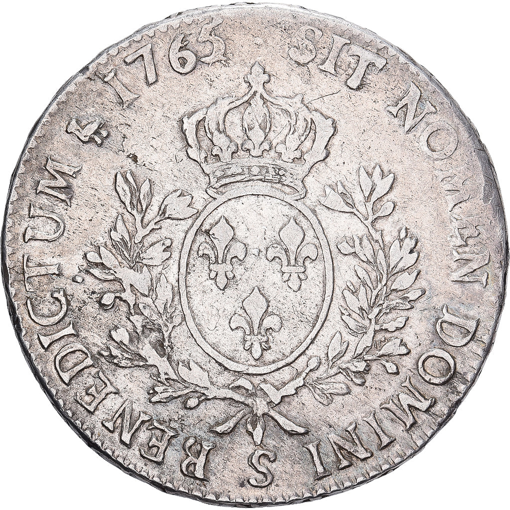 França, Louis XV, Écu au bandeau, 1765, Reims, Extremamento rara, Prata