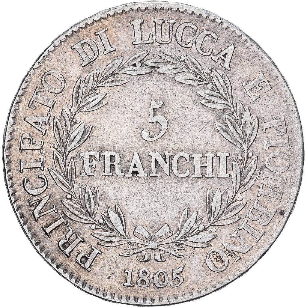 Principality of Lucca and Piombino, Felix and Elisa, 5 Franchi, 1805, Firenze