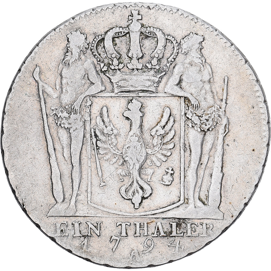 Prussia, Friedrich Wilhelm II, 1 Thaler, 1794, Berlin, Argento, MB, KM:360