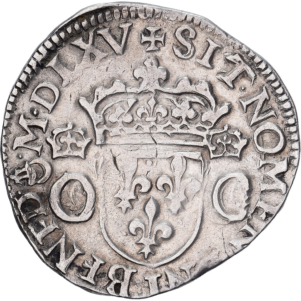 France, Charles IX, Teston aux 2 C couronnés, 1565, Bordeaux, Variety, Silver