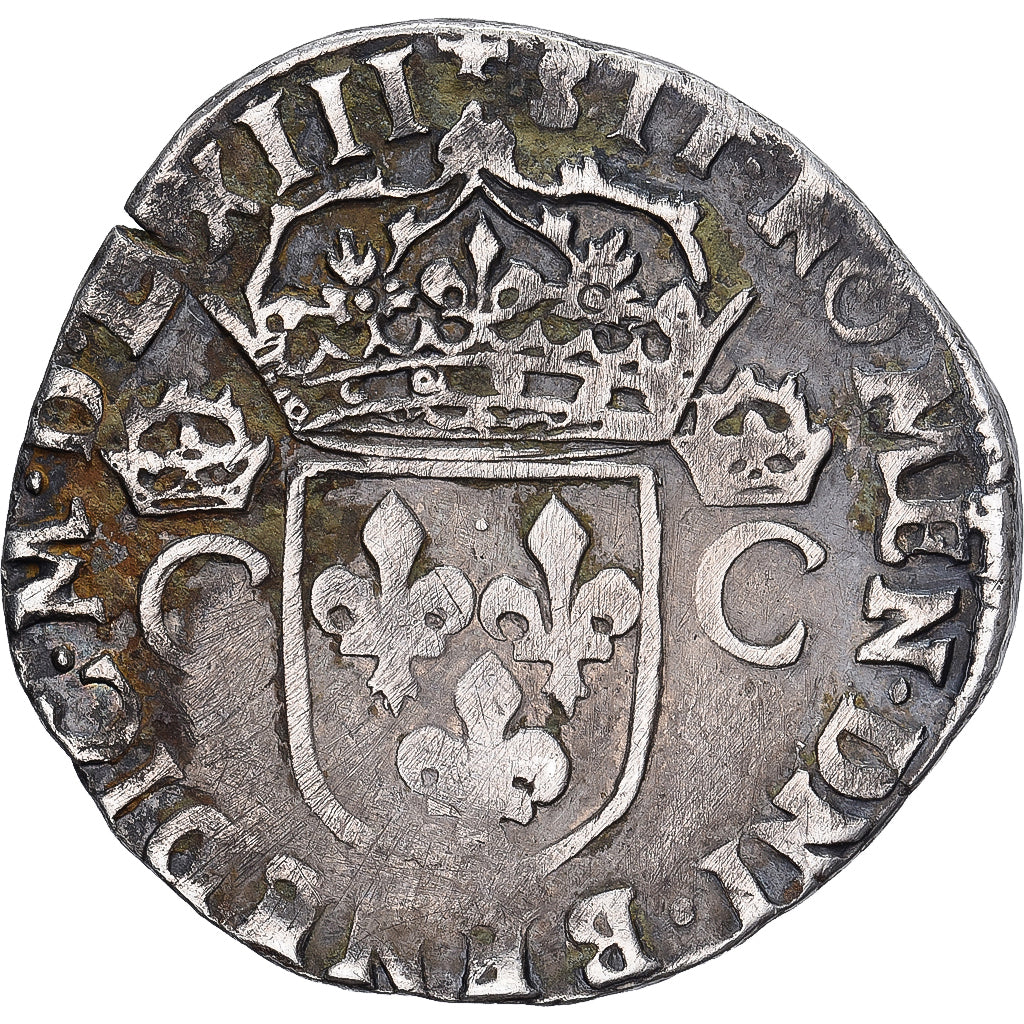France, Charles IX, Teston aux 2 C couronnés, 1563, Rennes, Silver, VF(30-35)