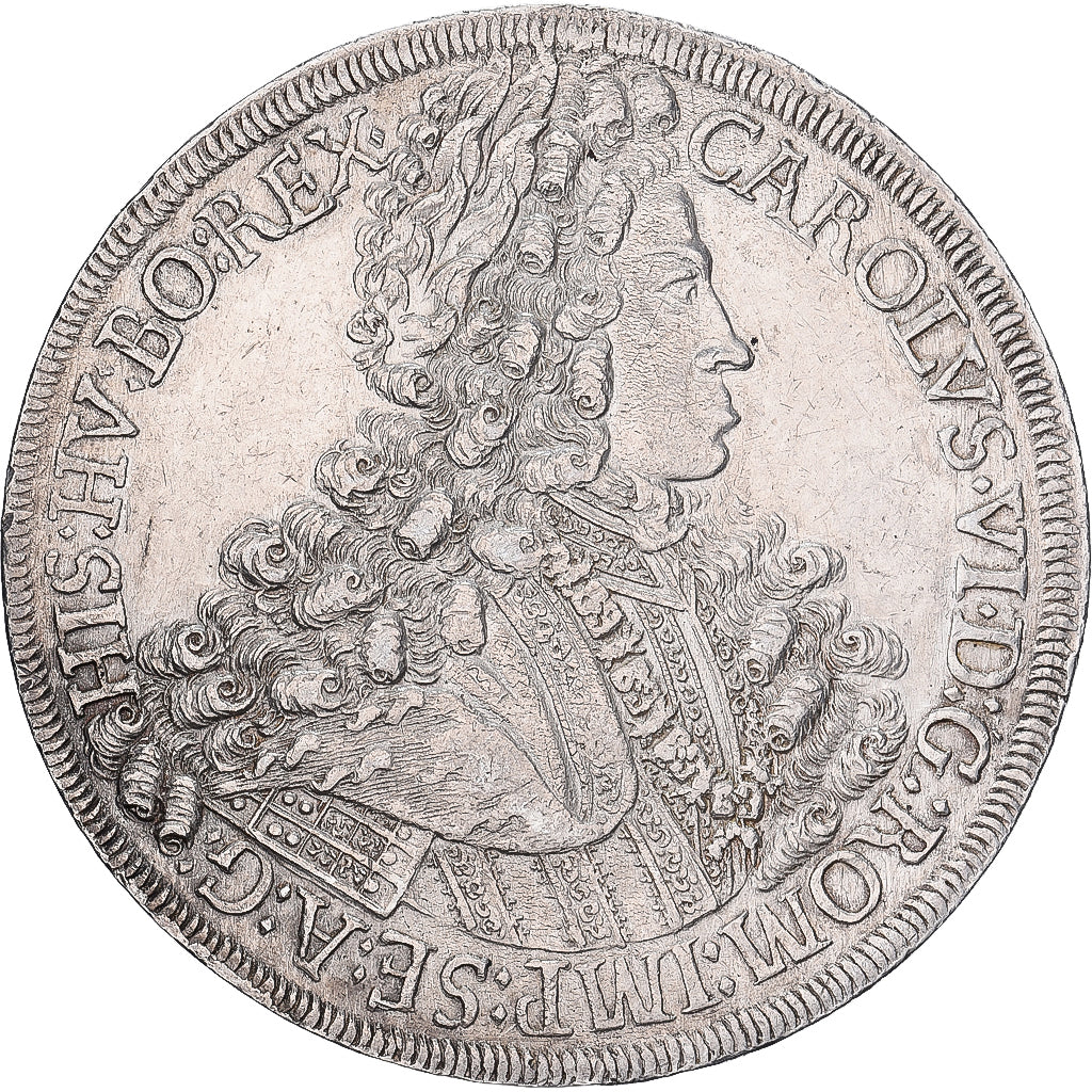 Austria, Karl VI, 1 Thaler, 1713, Hall, Srebro, AU(55-58), KM:1552