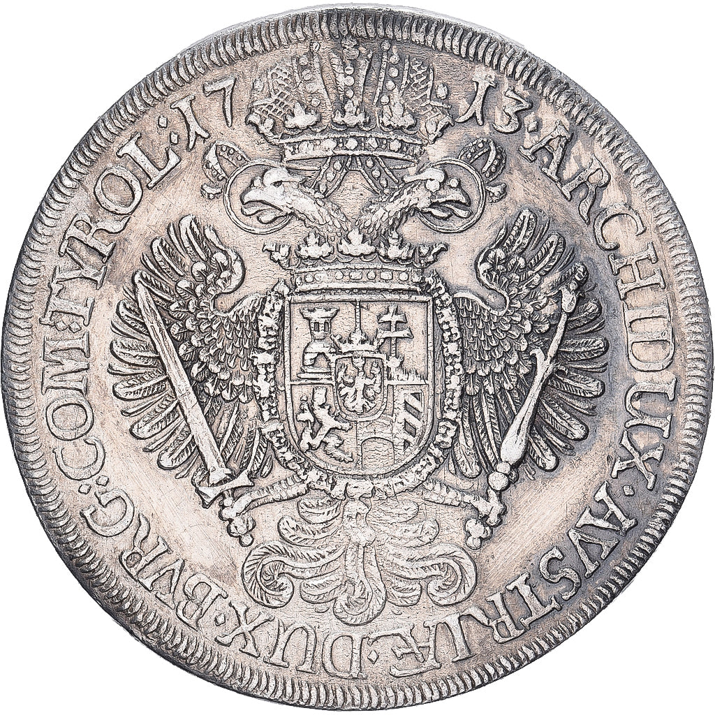 Austria, Karl VI, 1 Thaler, 1713, Hall, Srebro, AU(55-58), KM:1552