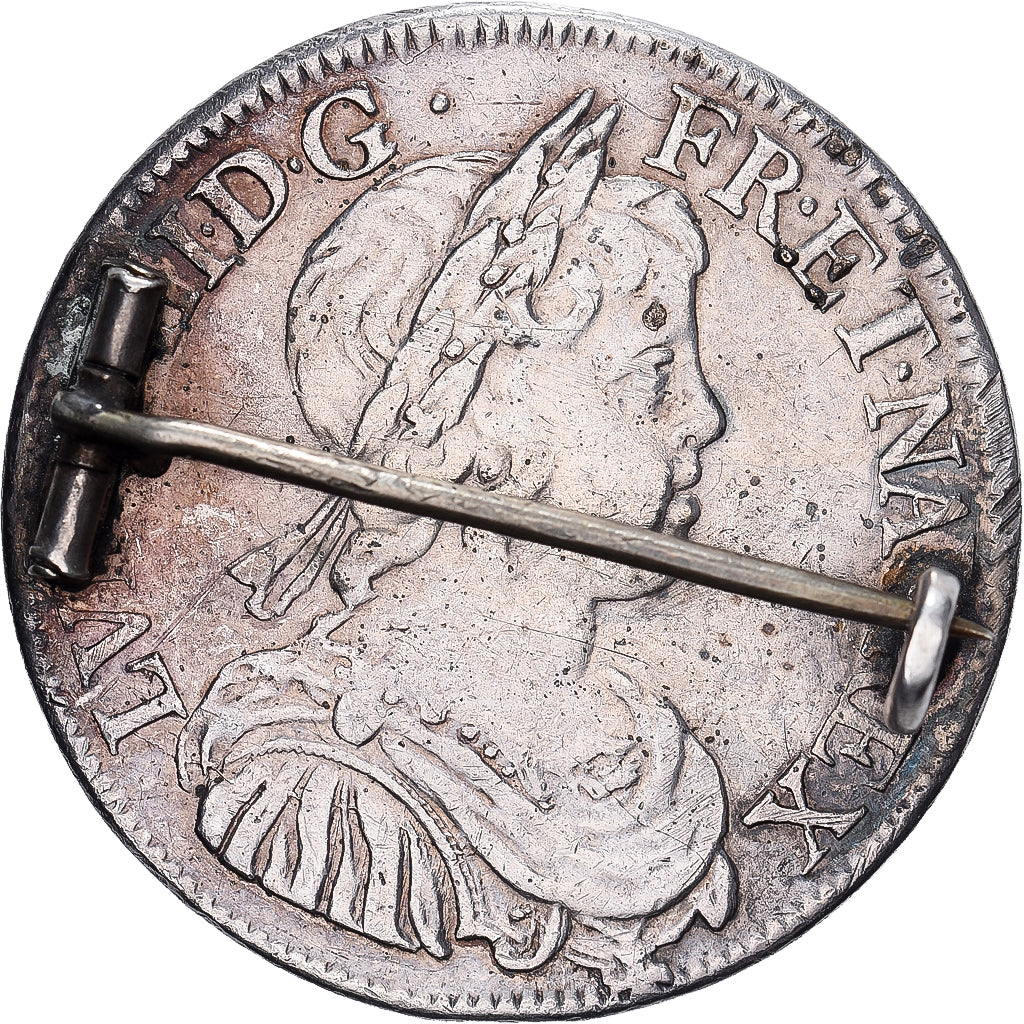 Francia, Louis XIV, 1/2 Écu à la mèche courte, 1645, Paris, Argento, BB