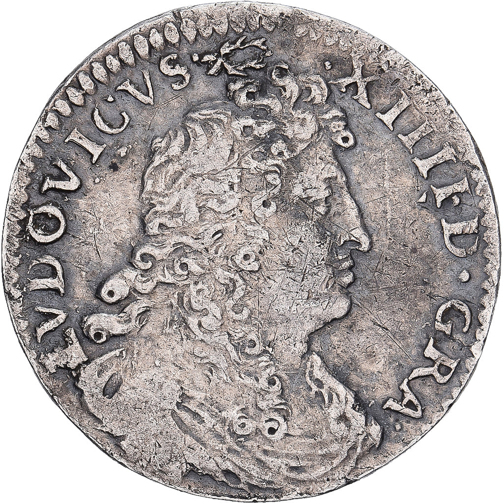 France, Louis XIV, 4 Sols des Traitants, 1676, Paris, Silver, EF(40-45)