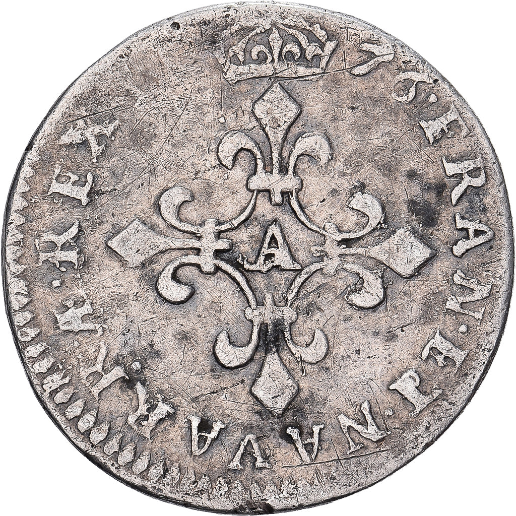 France, Louis XIV, 4 Sols des Traitants, 1676, Paris, Silver, EF(40-45)