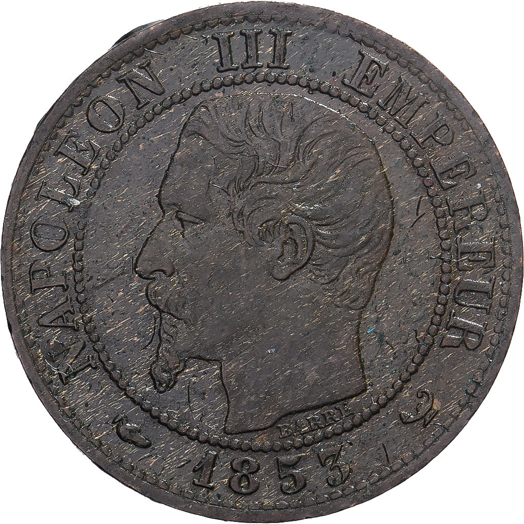 Frankrijk, Napoleon III, 1 Centime, 1853, Lille, Bronzen, ZF, Gadoury:86