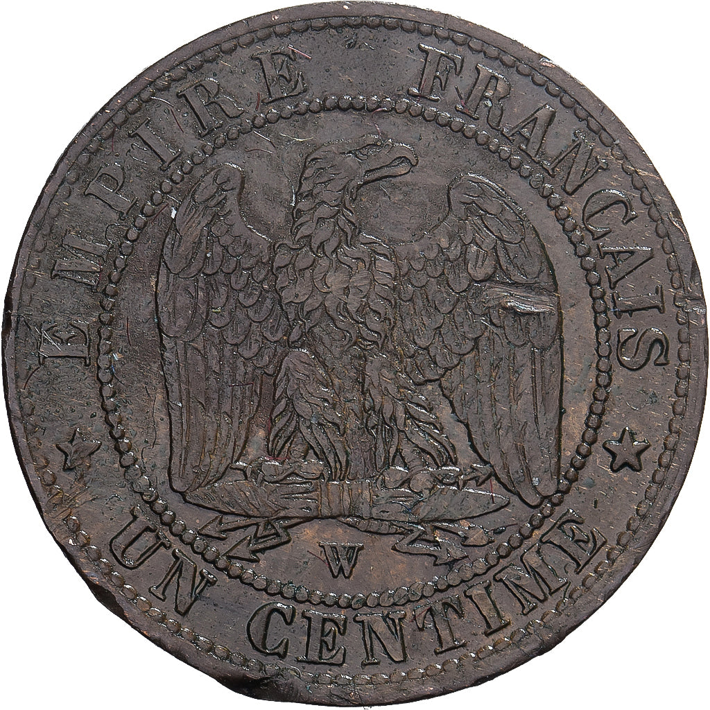 Frankrijk, Napoleon III, 1 Centime, 1853, Lille, Bronzen, ZF, Gadoury:86